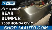 How to Replace Rear Bumper 05-11 Honda Civic
