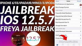 Jailbreak iOS 12.5.7 iPhone6/5S/iPadAir/Mini2/3/iPod6| Freya iOS 12.5.7 Jailbreak | Jailbreak 12.5.7