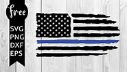 American flag svg free, blue line svg, police svg, instant download, silhouette cameo, shirt design, us flag, free vector files, dxf 0944