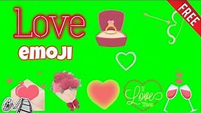 Animated Love Emojis Green Screen