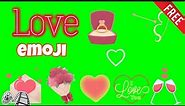 Animated Love Emojis Green Screen