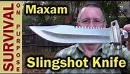 $23 Maxam Survival Knife and Slingshot - Rambo Survival Knife Project