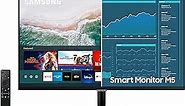 SAMSUNG M5 Series 27-Inch FHD 1080p Smart Monitor & Streaming TV (Tuner-Free), Netflix, HBO, Prime Video, & More, Apple Airplay, Bluetooth, Built-in Speakers, Remote Included (LS27AM500NNXZA)