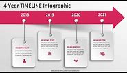 19.[PowerPoint] Create 4 step 3D TIMELINE infographic | Agenda Slide | Free Template