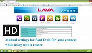 Lava Router settings for BSNL EVDO data card using unlocked mts modem