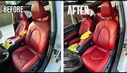 REVIVING RED LEATHER SEATS + DEEP CLEAN UNDER 10 MINUTES! | TOYOTA CAMRY XSE 2021