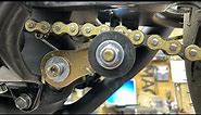 Fitting automatic motorcycle drive chain tensioner to Honda cg 125 for £10 and works well