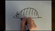 How to Draw an Armadillo Cartoon Simple Drawing Tutorial for Beginners