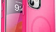 MOCCA Strong Magnetic for iPhone 12 Case/iPhone 12 Pro Case, [Compatible with Magsafe][Mil-Grade Drop Protection] Slim Shockproof Translucent Protective Phone Case for iPhone 12/12 Pro, Hot Pink