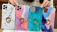 iPhone 13 Pro Max Marble Case Cute for Women Girls 6.7 inch