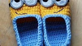 Crochet Crazy - CROCHET MINION SLIPPERS....Adorable!!!!...