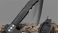 Multifunctional Hammer Head Axe Survival Tactical Tool - Folding Saw, Flintstone Whistle with Axe Sheath - Camping Hatchet Camping Axe Throwing Axe for Outdoor Hiking