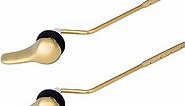 iFealClear 2 Pack Polished Gold Universal Toilet Tank Flush Lever Replacement, Brass Side/Angle Mount Toilet Handle Fits Most Toilets