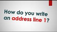 How do you write an address line 1?