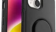 OtterBox iPhone 14 Plus Otter + Pop Symmetry Series Case - BLACK, integrated PopSockets PopGrip, slim, pocket-friendly, raised edges protect camera & screen