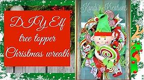 DIY Elf tree topper Christmas wreath