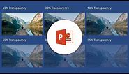 How to Make an Image Transparent in PowerPoint (Microsoft 365)