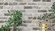 Guvana 17.3"×118" Brick Peel and Stick Wallpaper Brick Wallpaper Grey Brown 3D Brick Self Adhesive Wallpaper Removable Contact Paper Brick Textured Vintage Wallpaper Decorative Wall Classroom Covering