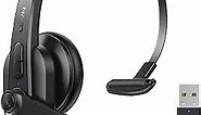 LEVN Wireless Headset, Bluetooth Headset with Microphone AI Noise Canceling & Mute Button, 35Hrs On-Ear Bluetooth Headphones with USB for Call Center/Trucker/Office/Home/Online Class/Remote Work/Zoom