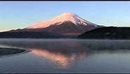 夜明けの富士山 Mt.Fuji in winter from Lake Yamanaka Japan.