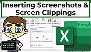 Inserting Screenshots and Screen Clippings in Excel