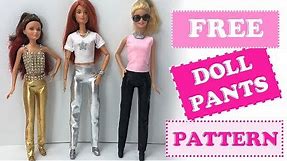 DIY Tutorial How to make Barbie Doll Pants Free Pattern