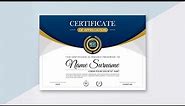 How to Make an Elegant Blue and Gold Diploma Certificate Design in Adobe Photoshop