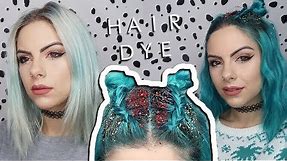 TURQUOISE HAIR DYE TUTORIAL & GLITTER ROOTS | ad