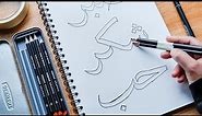 Arabic calligraphy for beginners, explaining the double pencil method