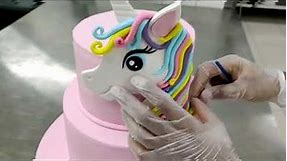 How to make Unicorn cake/ 2 tier tutorial.. #unicorncake #unicornfacecake #unicorn