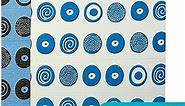 Skoy SK108, 2-Pack, 2 Count Swedish Eco-Friendly and Reusable Dishcloth, for Kitchen and Household Use, Dishwasher Safe, Plastic-Free Packaging, Blue and White Cloth w/Circle Design-2-Pack 10x12