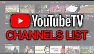 YouTube TV Channels List (2024)