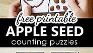Free Printable 1-20 Apple Seed Counting Puzzles