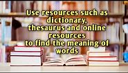 How to use dictionary, thesaurus and other online resources to find the meaning of words |MELC-BASED