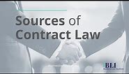 Sources of Contract Law