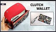DIY Simple clutch wallet with zipper pocket and card slots / wrist strap long wallet [Tendersmile]