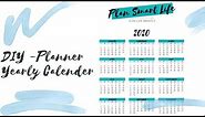 How I make calendar for my DIY Planner | Year on one Page | Microsoft WORD | Plan Smart Life