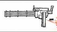 How to draw a Minigun easy