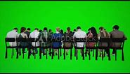 People green screen download 3D people sitting on chairs back angle Chromakey rendering animation