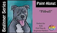 (EASY) How to paint a Pitbull - step by step acrylic painting for beginners & kids🐶🎨