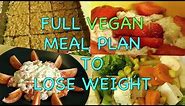 Full VEGAN Meal Plan to Lose Weight