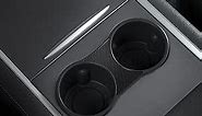 Spigen Center Console Cup Holder Insert (Up to 20 oz Venti Cups) Designed for Tesla Model 3 and Y with Flushed-Fit [Carbon Edition] 2023/2022
