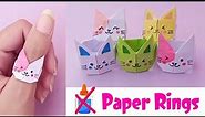 How to make Kawaii Paper Rings | DIY Origami Paper Rings | No glue Origami Rings