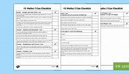 Year 1 Maths Assessment I Can Statements Checklist