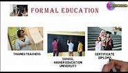 Types of education : Formal , Non-formal , Informal education