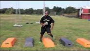 Football Drills - High Knees Over Bags