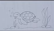 Turtle Drawing / How to draw a turtle 🐢.