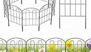 28 Pack Decorative Garden Fence Outdoor 24in (H) x 30ft (L) Coated Metal RustProof Landscape Wrought Iron Wire Border Folding Patio Fences Flower Bed Fencing Animal Barrier Section Panels Decor