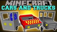 Minecraft: CARS AND TRUCKS MOD (FERRARI, CLASSIC CAR, VAN, & MORE!) Mod Showcase