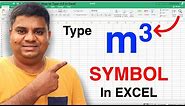 How to Type m3 in Excel